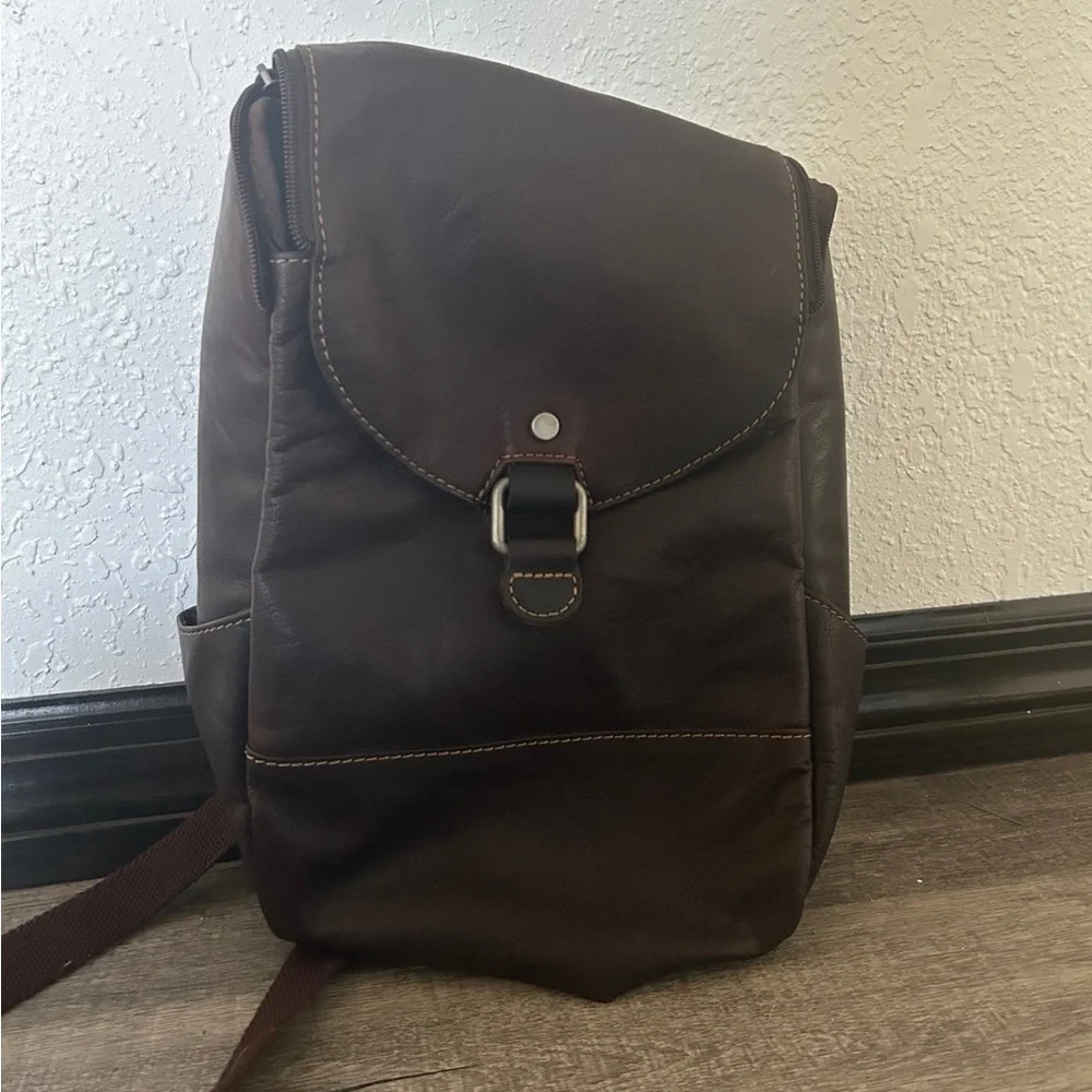 Elegant Dark Brown Women's Leather Backpack